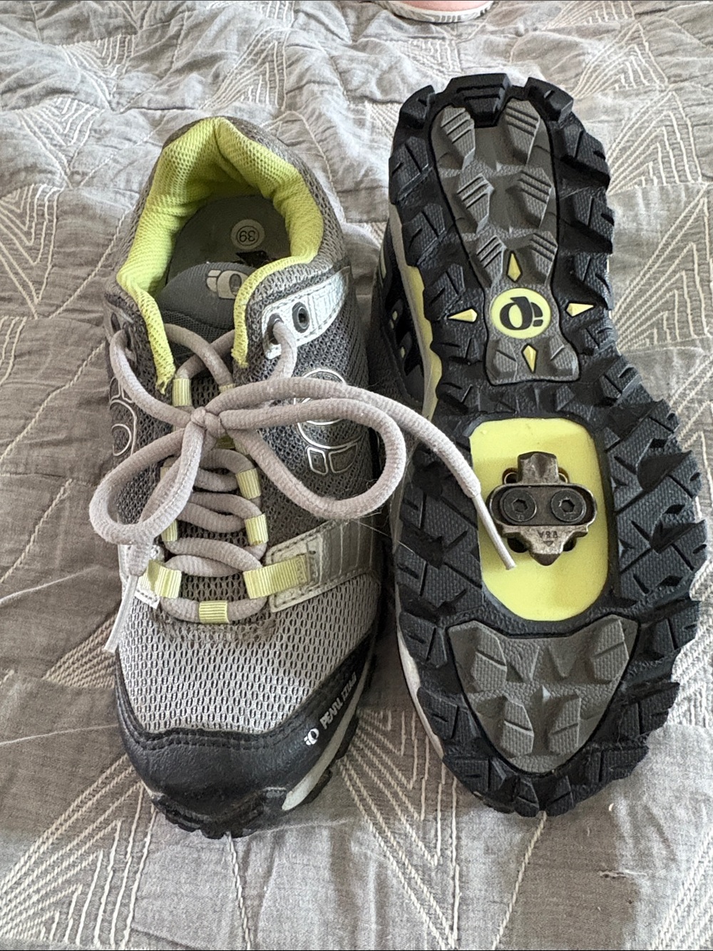 Pearl Izumi Gray and Lime Trail MTB Cycling Shoes
